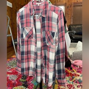 Pink & Navy Flannel